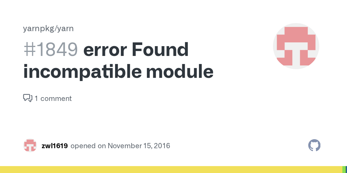 error Found module · Issue 1849 · yarnpkg/yarn · GitHub