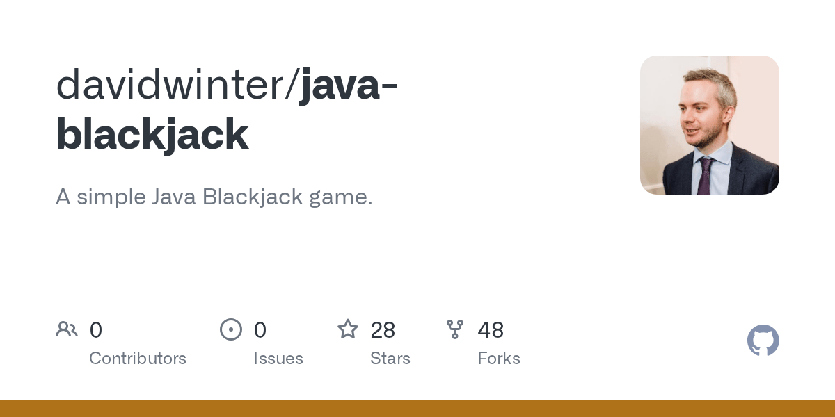 GitHub davidwinter/javablackjack A simple Java Blackjack game.