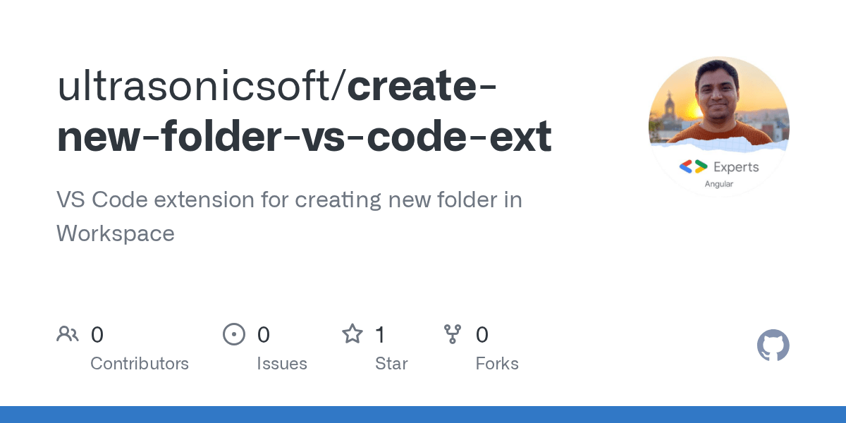 GitHub ultrasonicsoft/createnewfoldervscodeext VS Code