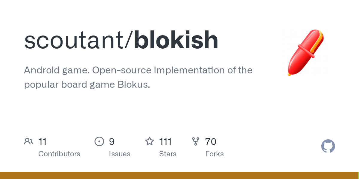GitHub scoutant/blokish Android game. Opensource implementation of