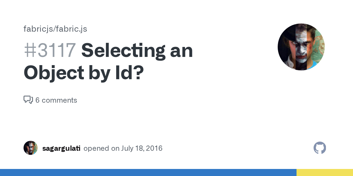 Selecting an Object by Id? · Issue 3117 · fabricjs/fabric.js · GitHub