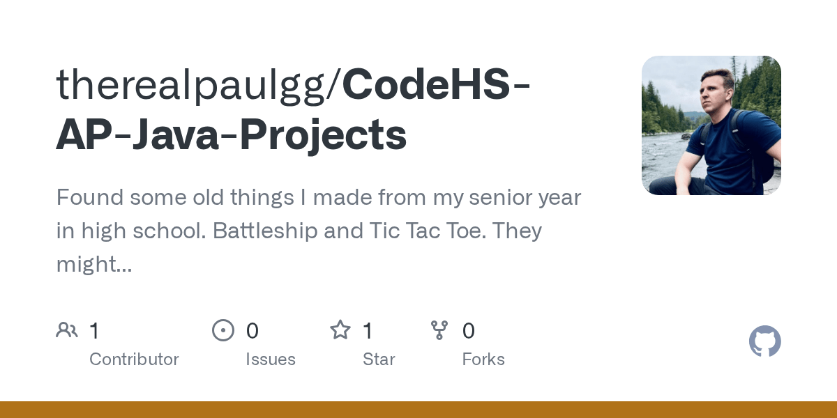 GitHub therealpaulgg/CodeHSAPJavaProjects Found some old things I