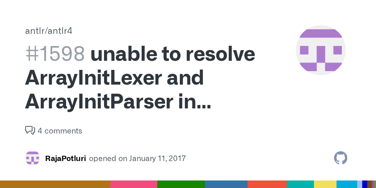 unable to resolve ArrayInitLexer and ArrayInitParser in