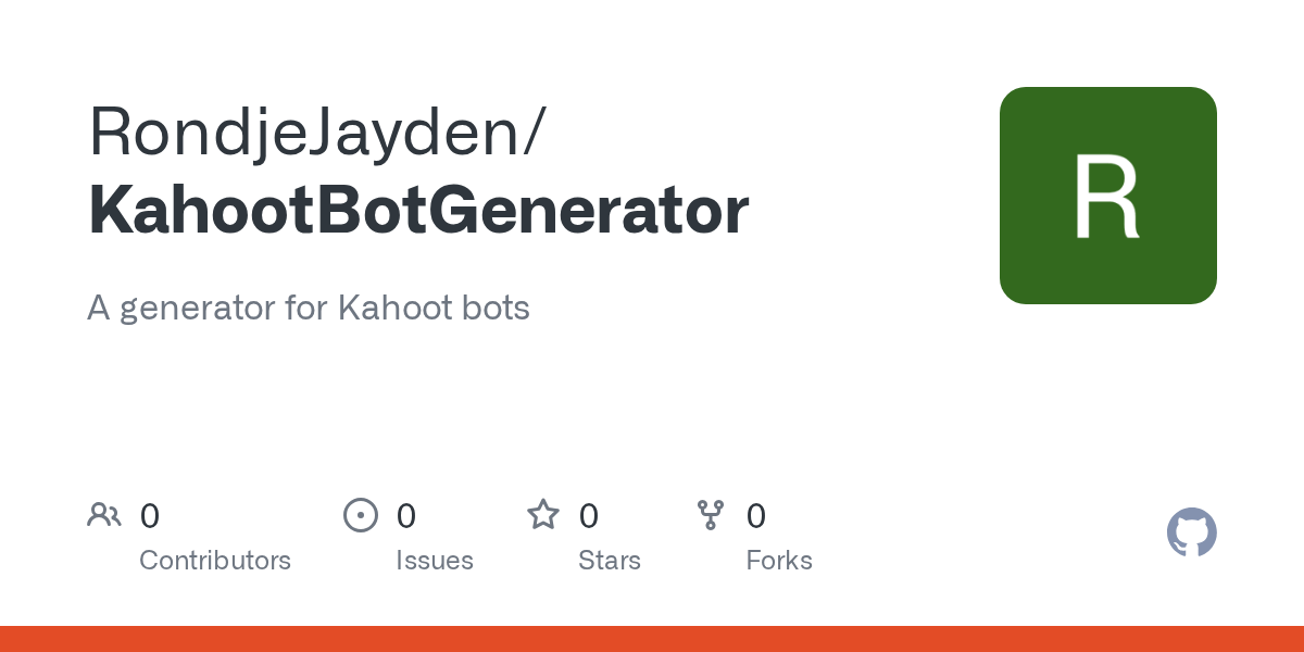 GitHub RondjeJayden/KahootBotGenerator A generator for Kahoot bots