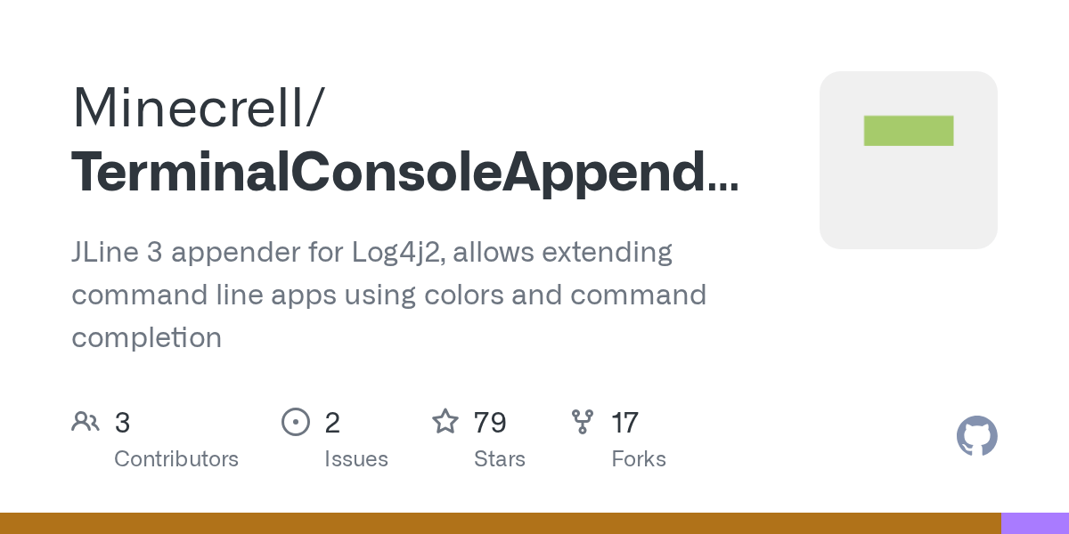 GitHub Minecrell/TerminalConsoleAppender JLine 3 appender for Log4j2