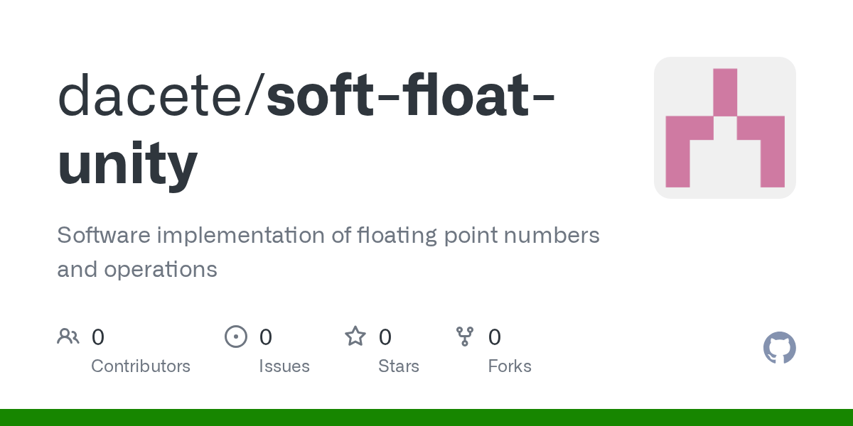 GitHub dacete/softfloatunity Software implementation of floating point numbers and operations