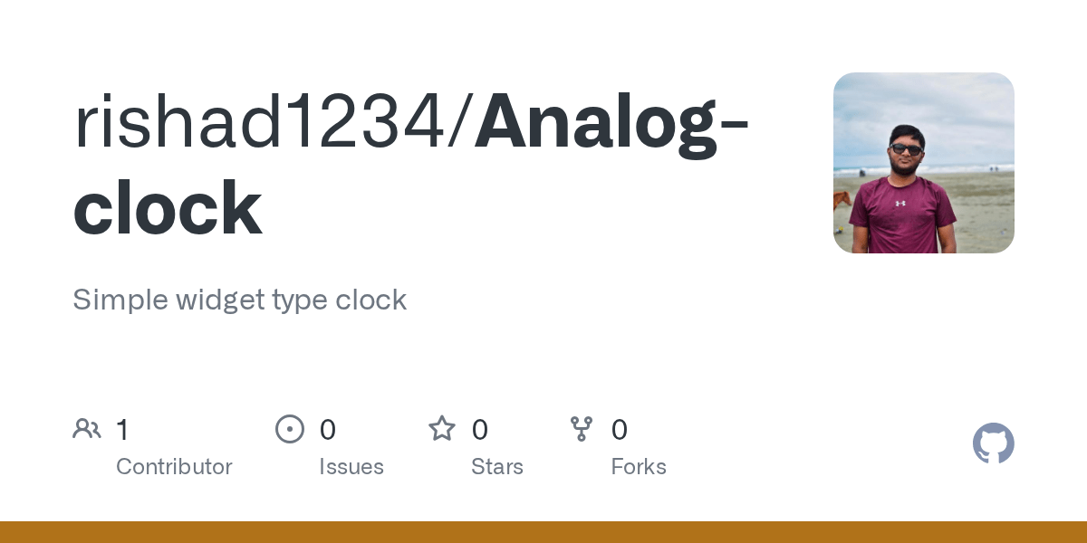 GitHub rishad1234/Analogclock Simple widget type clock