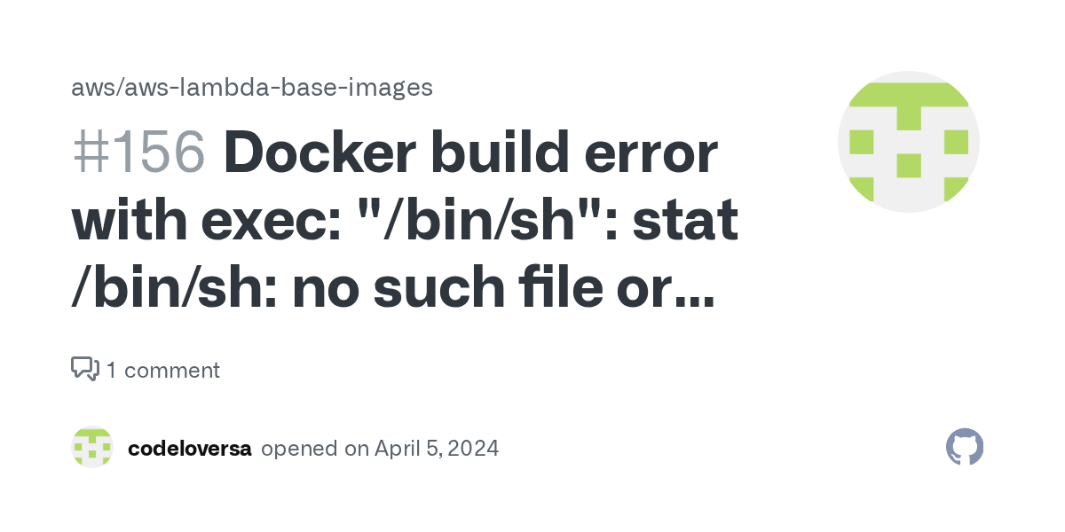 Docker build error with exec "/bin/sh" stat /bin/sh no such file or