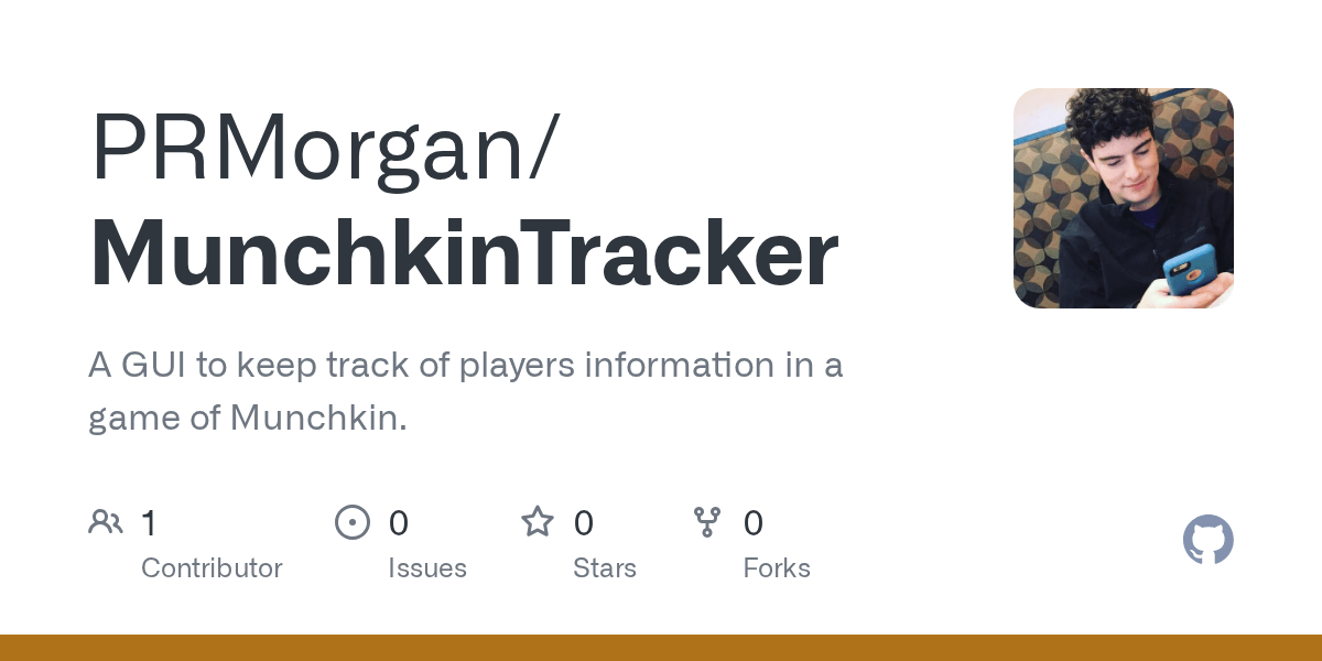 GitHub A GUI to keep track of players information in a game of Munchkin.
