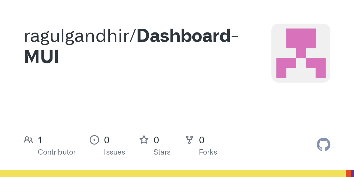 GitHub ragulgandhir/DashboardMUI