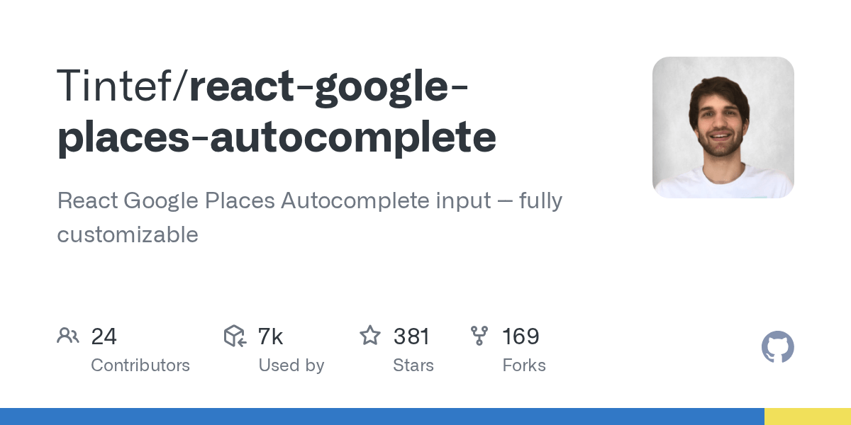 GitHub React Google Places