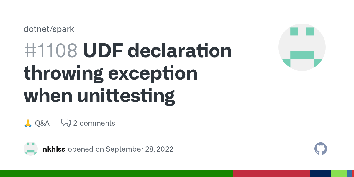 UDF declaration throwing exception when unittesting · spark