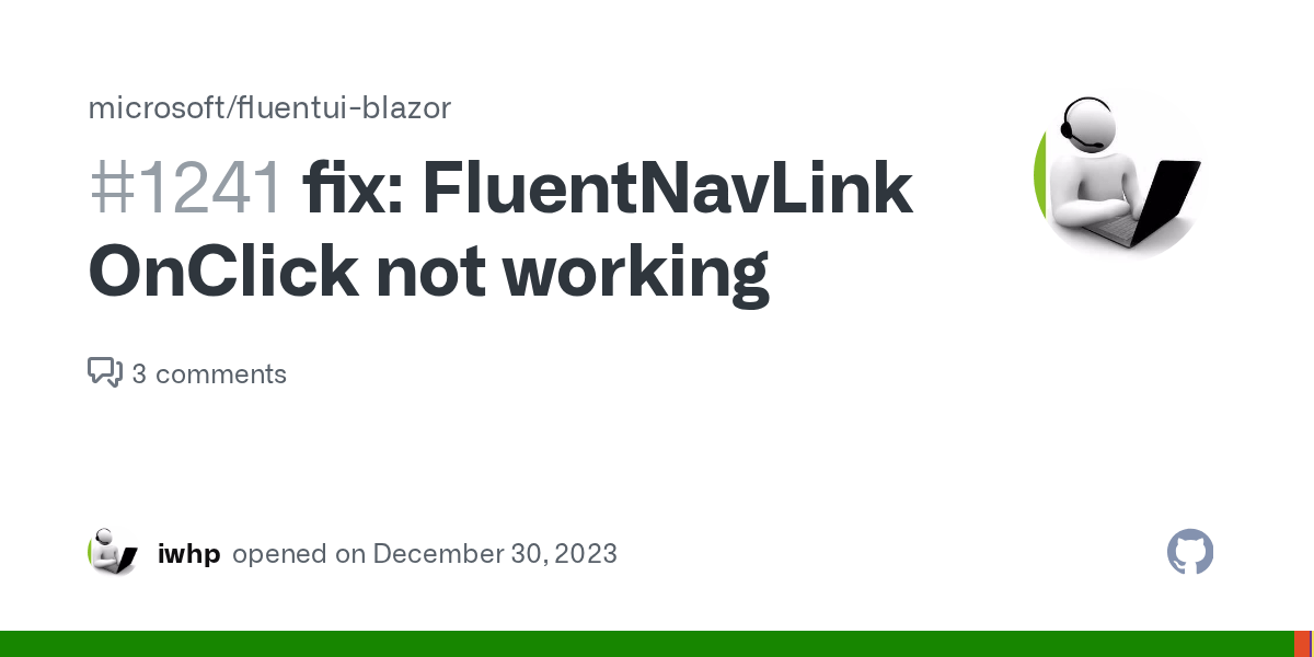 fix FluentNavLink OnClick not working · Issue 1241 · microsoft