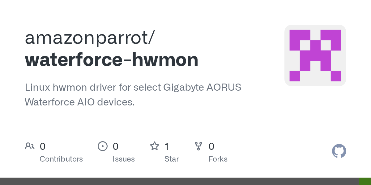 GitHub amazonparrot/waterforcehwmon Linux hwmon driver for select