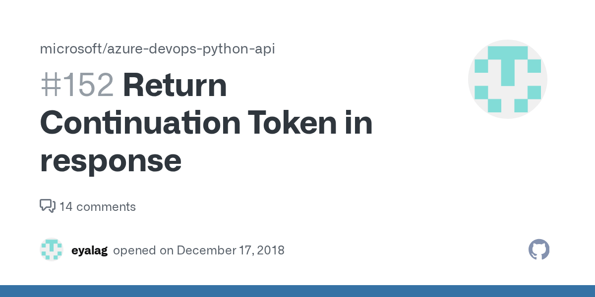 Return Continuation Token in response · Issue 152 · microsoft/azure