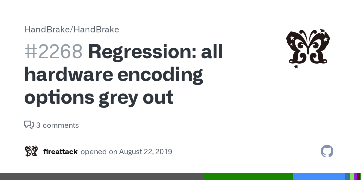 Regression all hardware encoding options grey out · Issue 2268