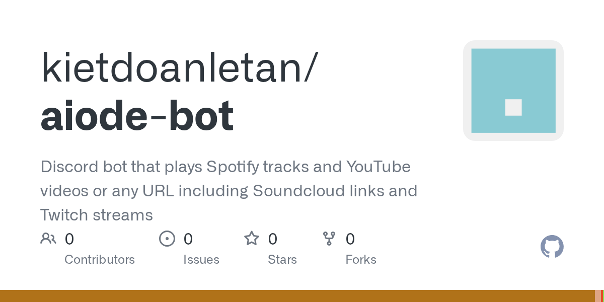 GitHub kietdoanletan/aiodebot Discord bot that plays Spotify tracks
