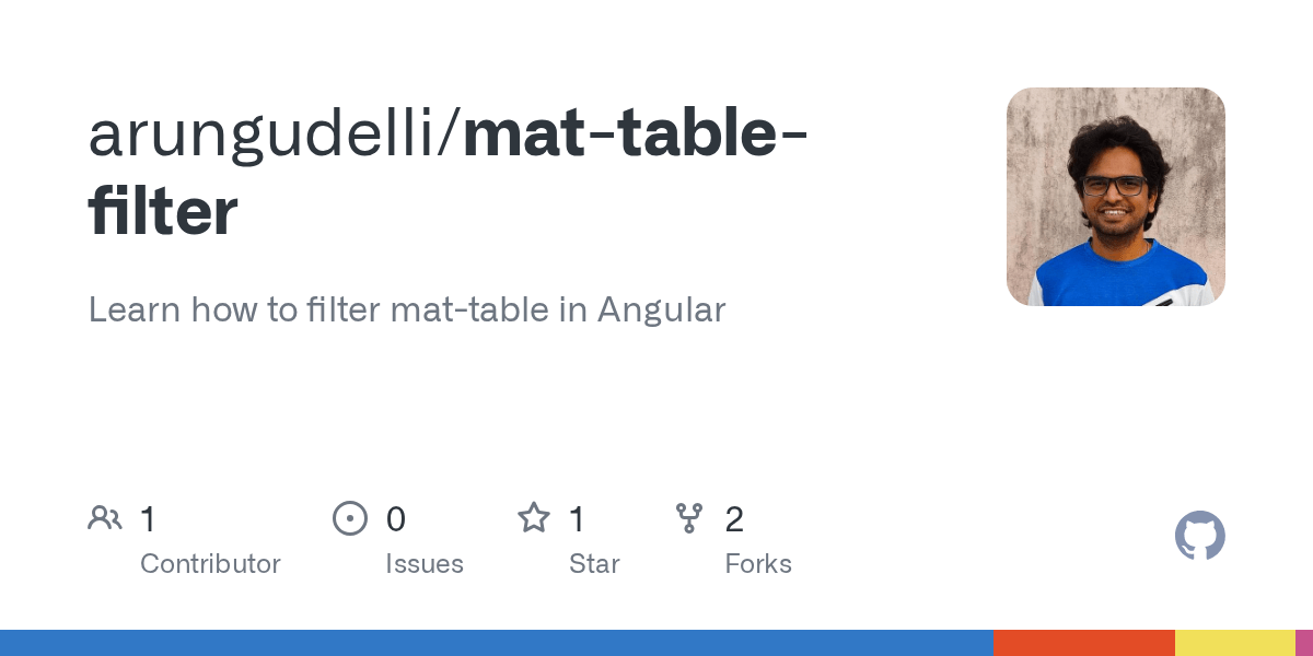 GitHub arungudelli/mattablefilter Learn how to filter mattable in