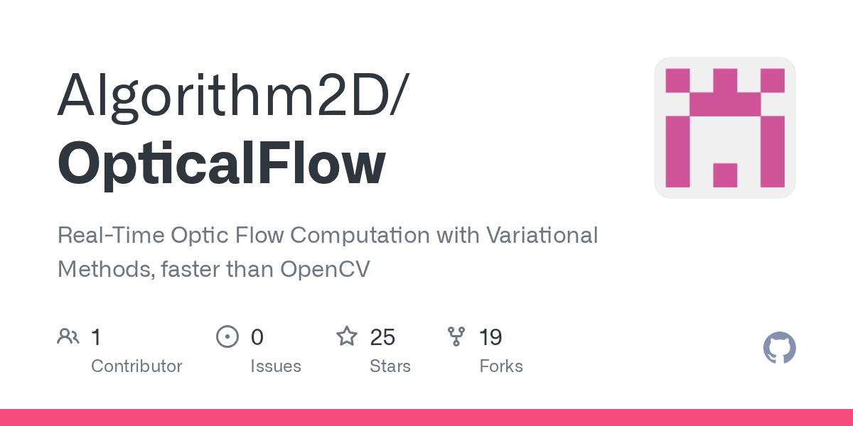 GitHub Algorithm2D/OpticalFlow RealTime Optic Flow Computation with