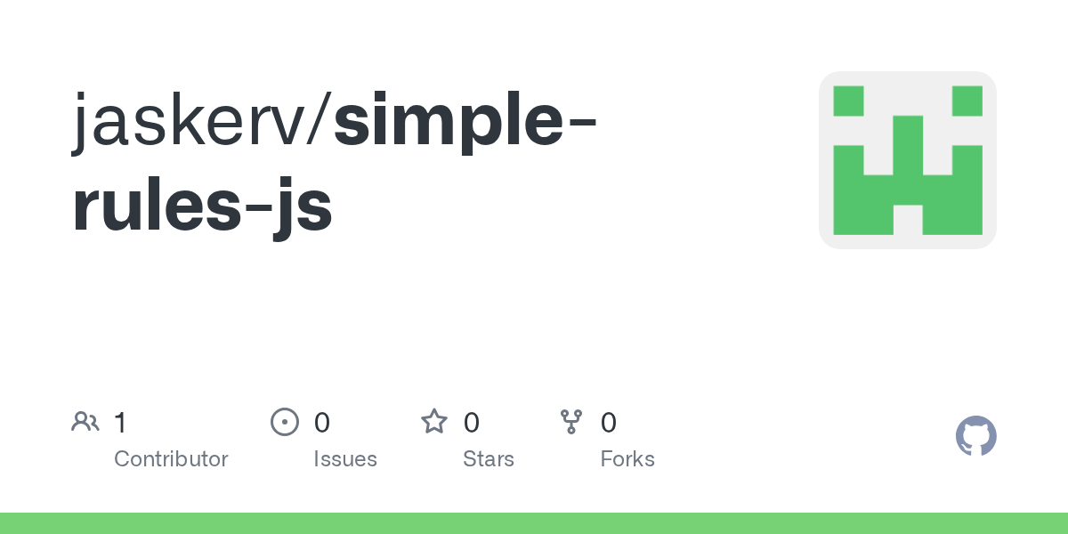 GitHub jaskerv/simplerulesjs