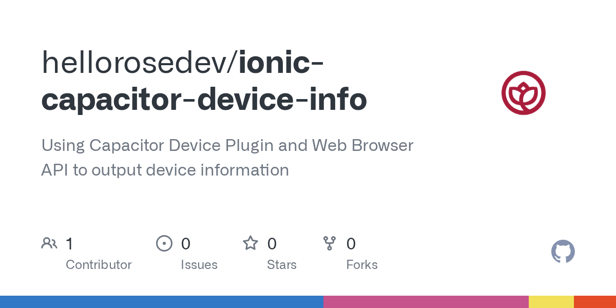 GitHub simplifyjs/ioniccapacitordeviceinfo Using Capacitor Device