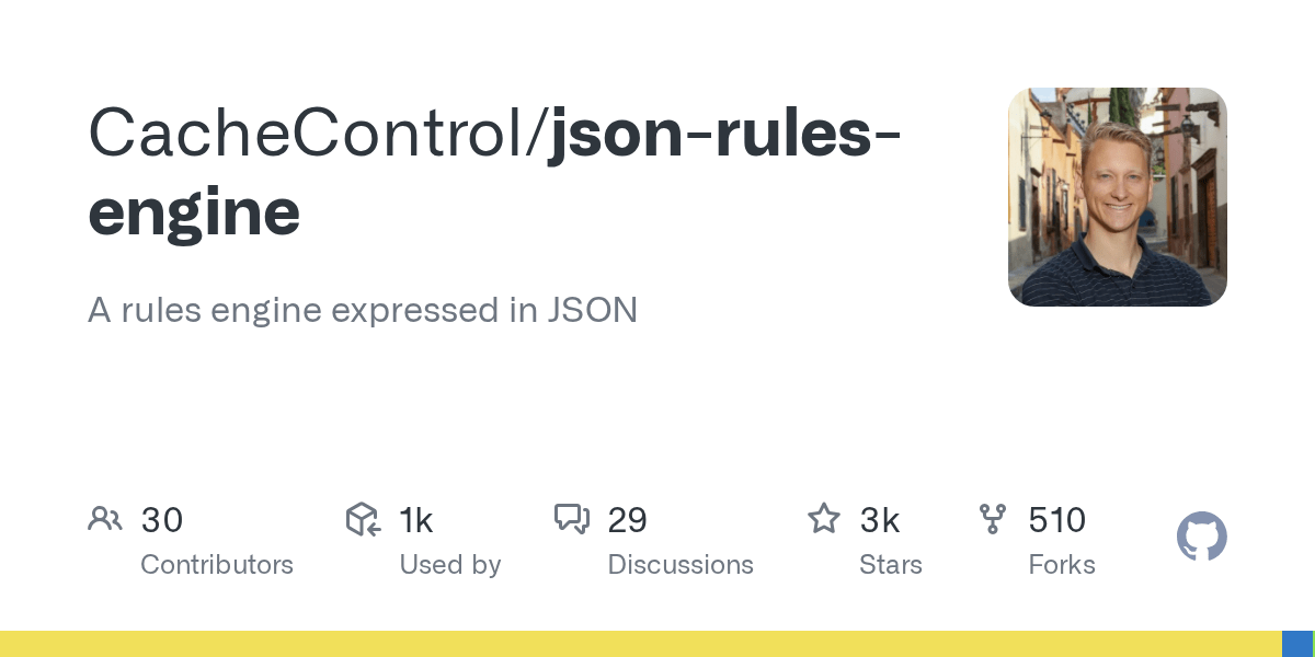 GitHub - CacheControl/json-rules-engine: A rules engine expressed in JSON