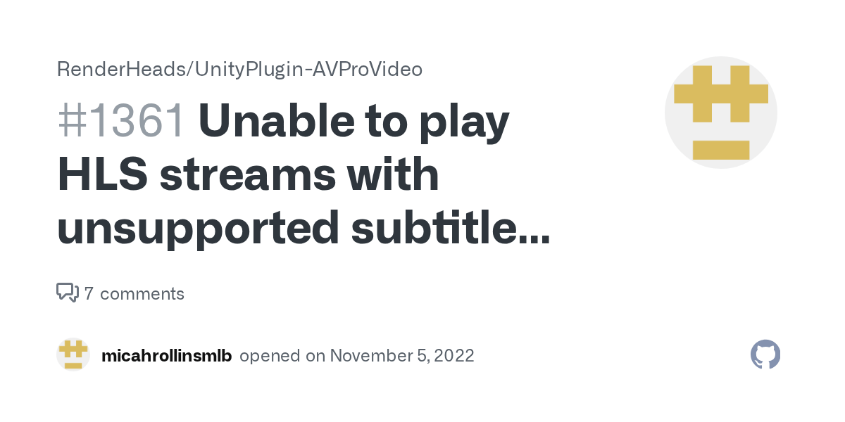 Unable to play HLS streams with unsupported subtitle tracks · Issue