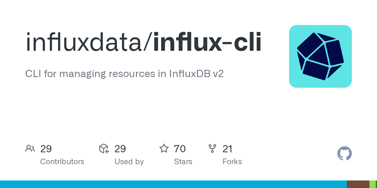 GitHub influxdata/influxcli CLI for managing resources in InfluxDB v2