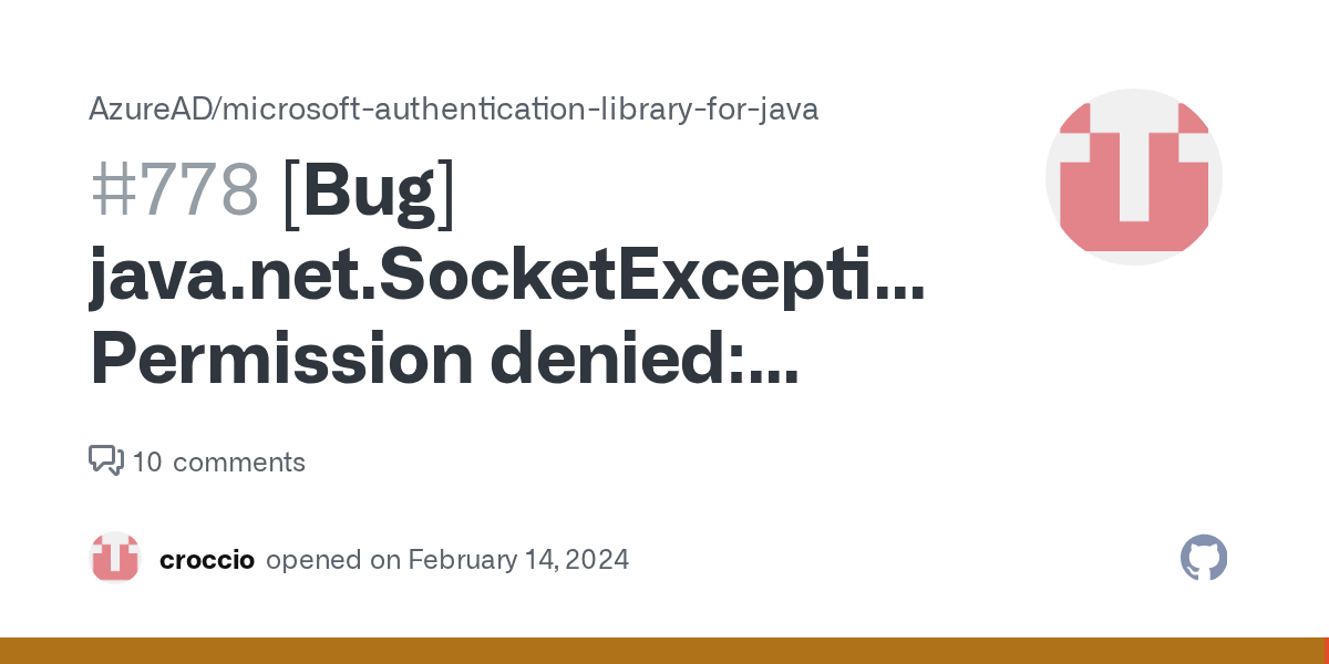 [Bug] Permission denied connect · Issue 778