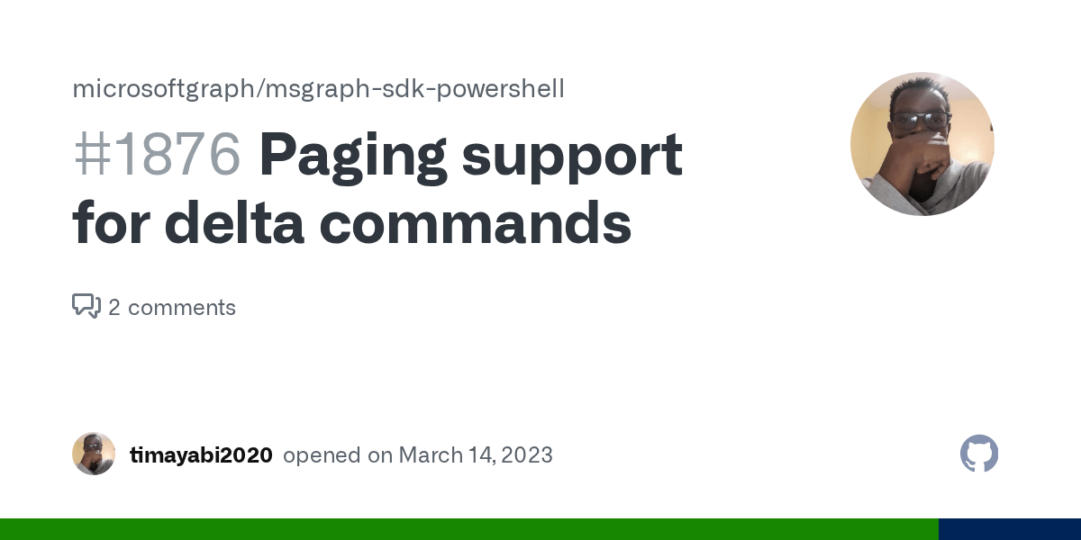 Paging support for delta commands · Issue 1876 · microsoftgraph