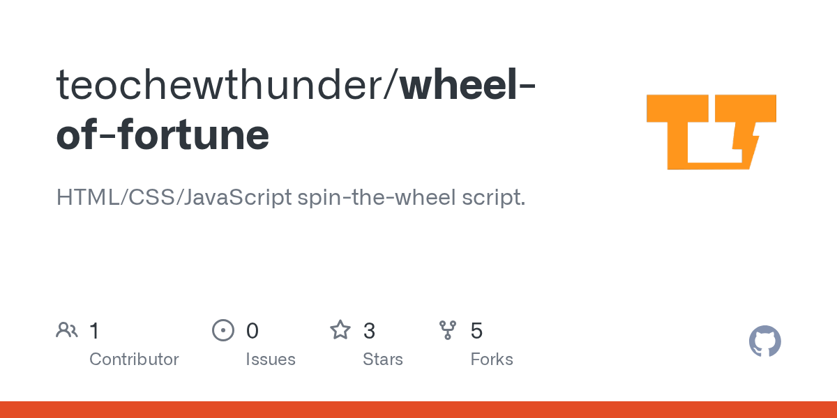 GitHub teochewthunder/wheeloffortune HTML/CSS/JavaScript spinthe