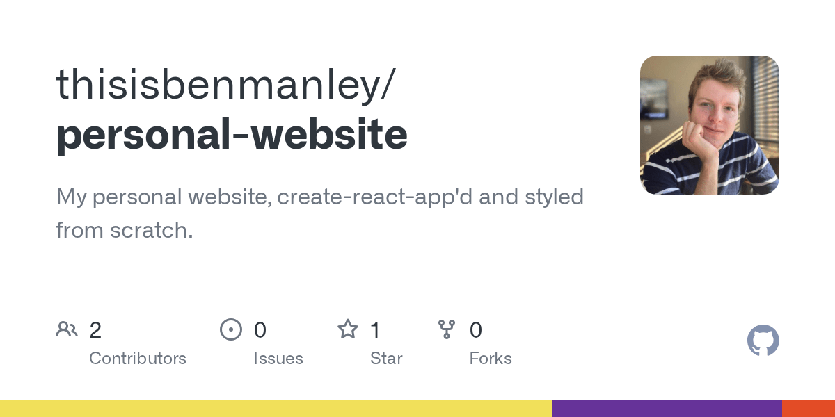 GitHub thisisbenmanley/personalwebsite My personal