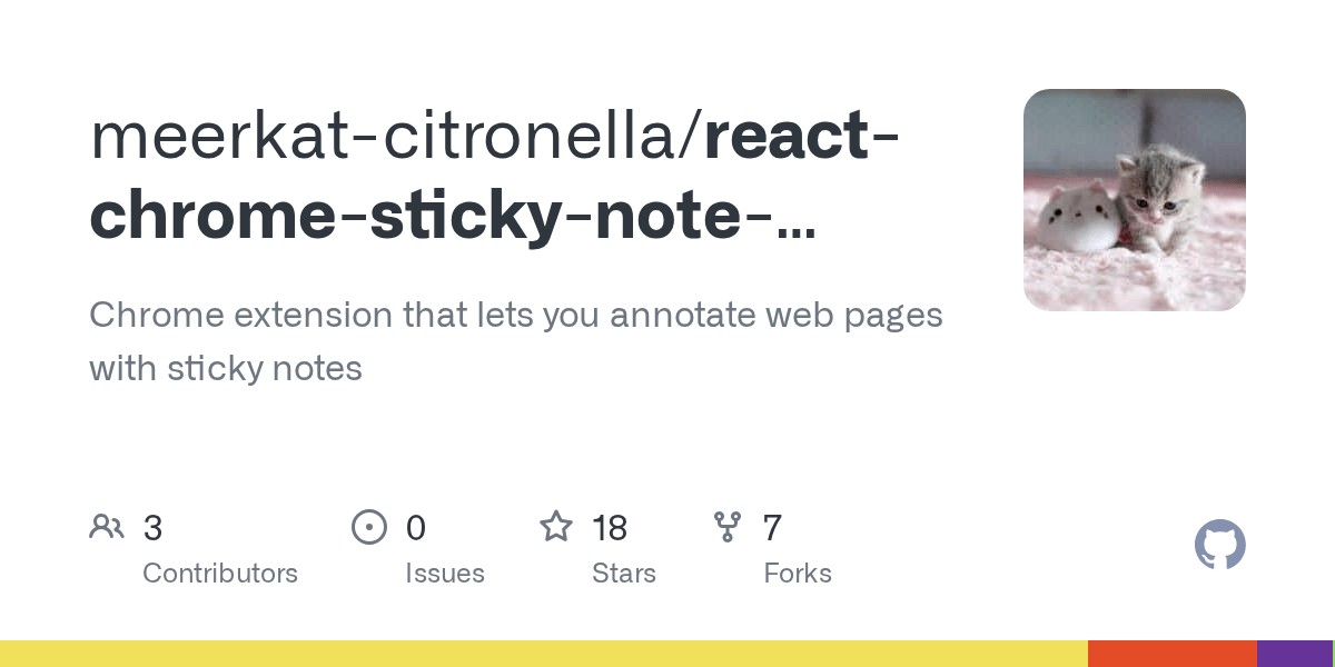 GitHub meerkatcitronella/reactchromestickynoteextension Chrome