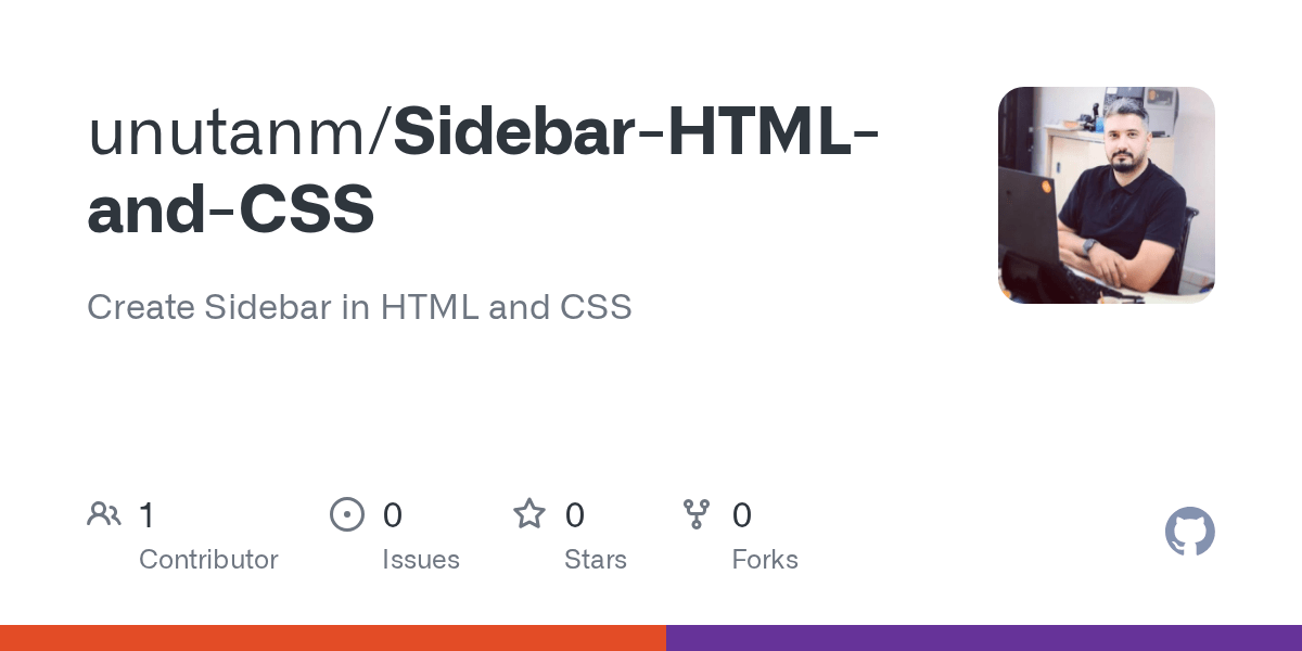 GitHub unutanm/SidebarHTMLandCSS Create Sidebar in HTML and CSS