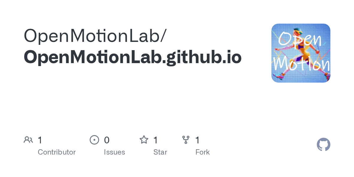 GitHub OpenMotionLab/OpenMotionLab.github.io