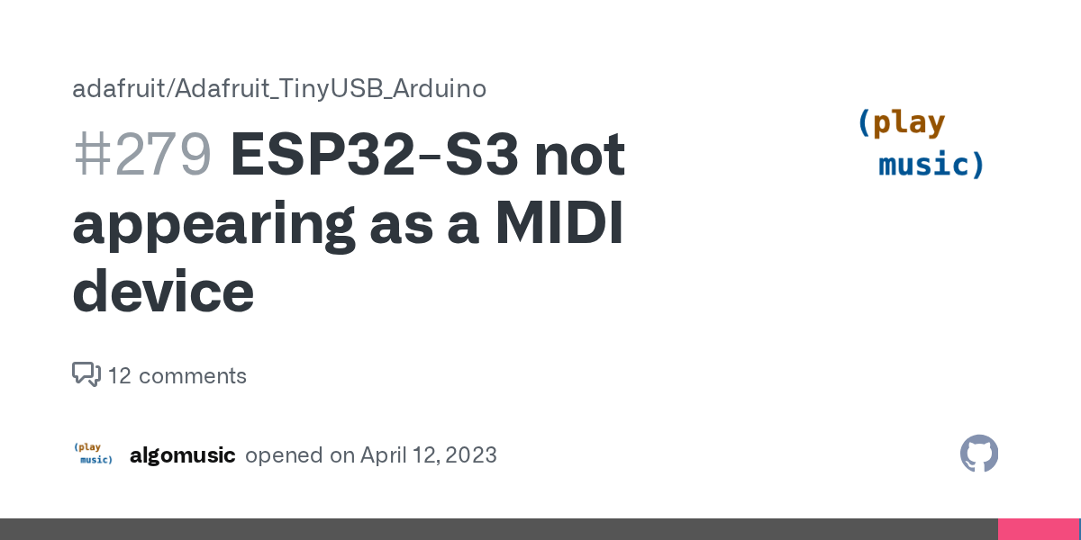 ESP32S3 not appearing as a MIDI device · Issue 279 · adafruit