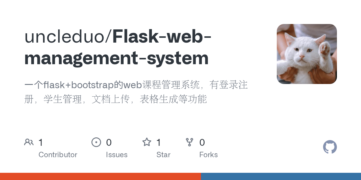 GitHub uncleduo/Flaskwebmanagementsystem 一个flask+bootstrap的web