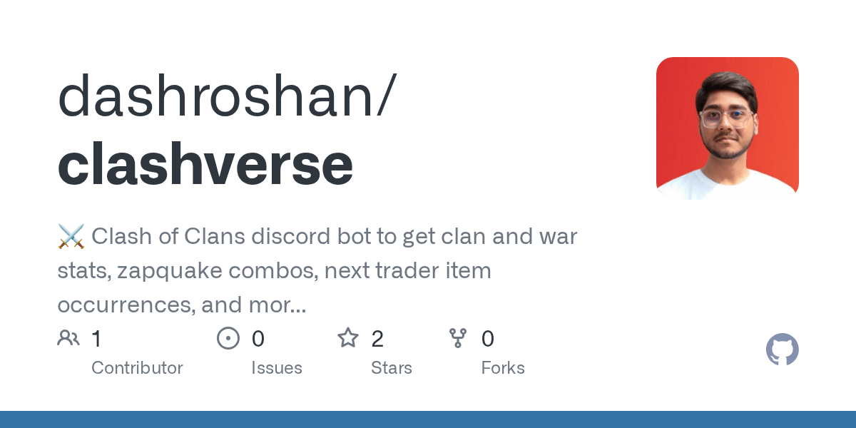GitHub dashroshan/clashverse ⚔️ Clash of Clans discord bot to get
