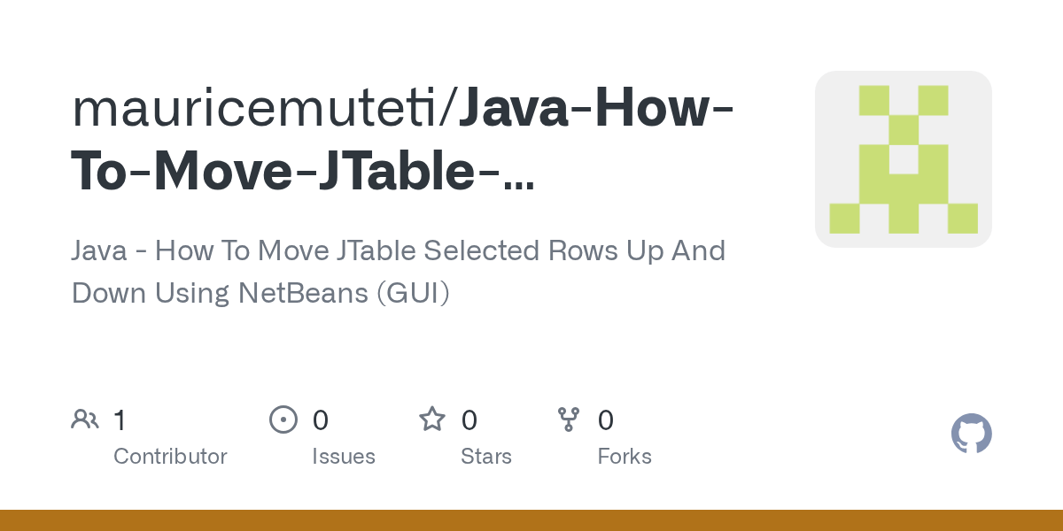 GitHub mauricemuteti/JavaHowToMoveJTableSelectedRowsUpAnd