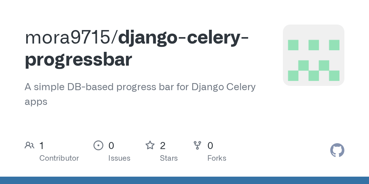 GitHub mora9715/djangoceleryprogressbar A simple DBbased progress