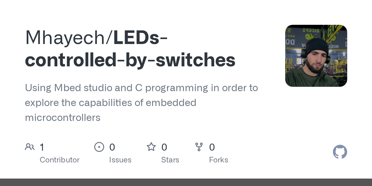 GitHub Mhayech/LEDscontrolledbyswitches Using Mbed studio and C