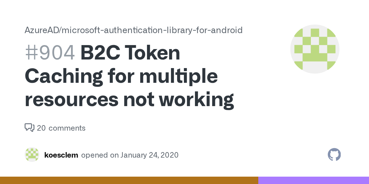 B2C Token Caching for multiple resources not working · Issue 904