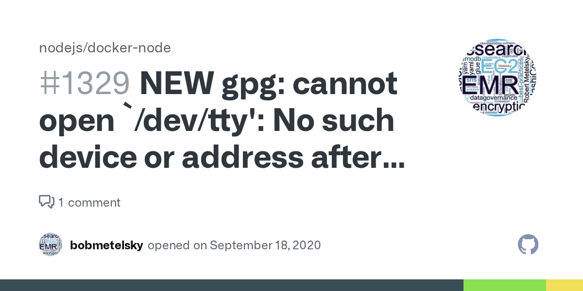 NEW gpg cannot open `/dev/tty' No such device or address after