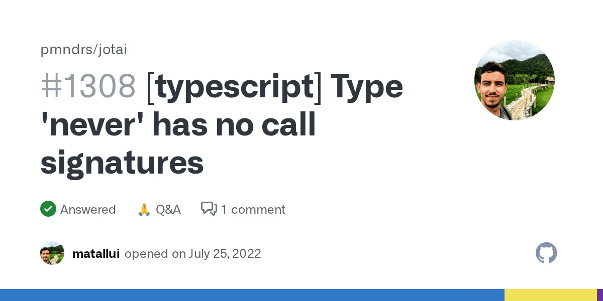 [typescript] Type 'never' has no call signatures · pmndrs jotai
