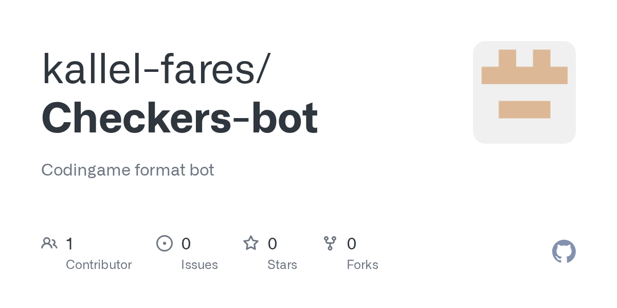 GitHub kallelfares/Checkersbot Codingame format bot