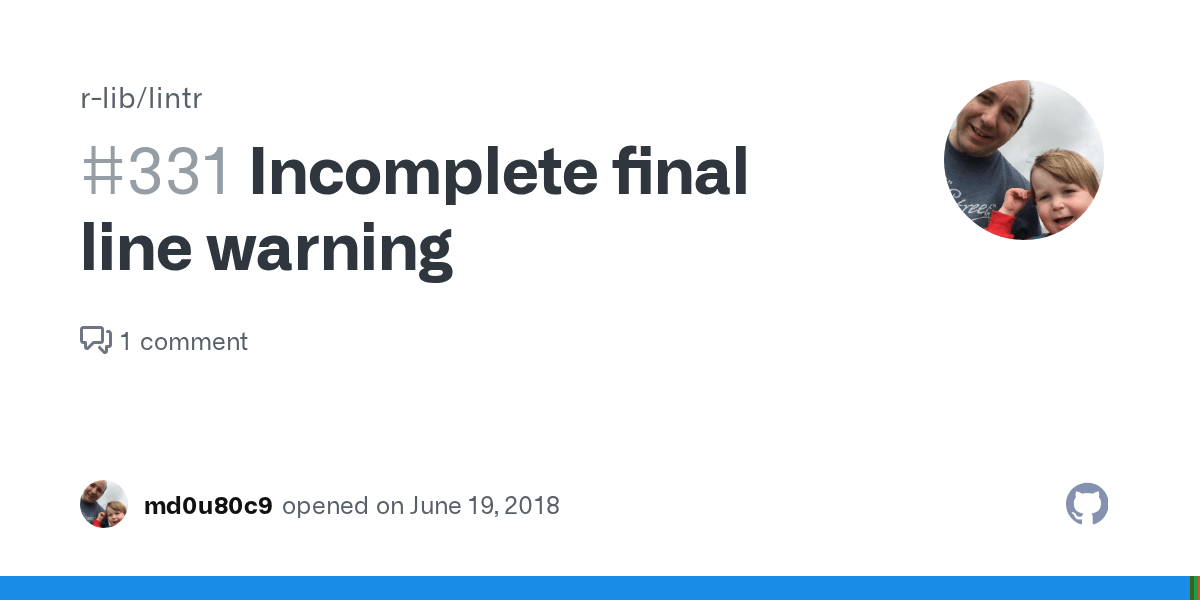 final line warning · Issue 331 · jimhester/lintr · GitHub