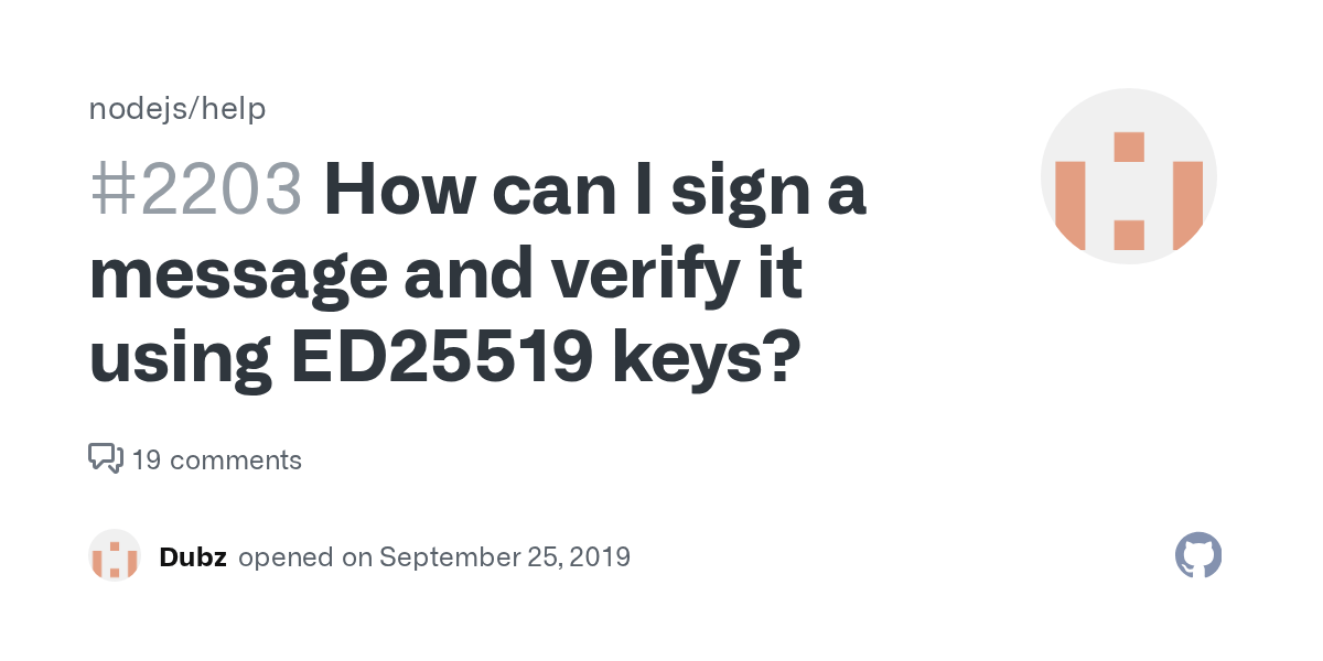 How can I sign a message and verify it using ED25519 keys? · Issue