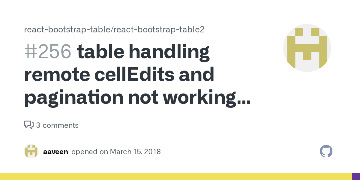 table handling remote cellEdits and pagination not working when