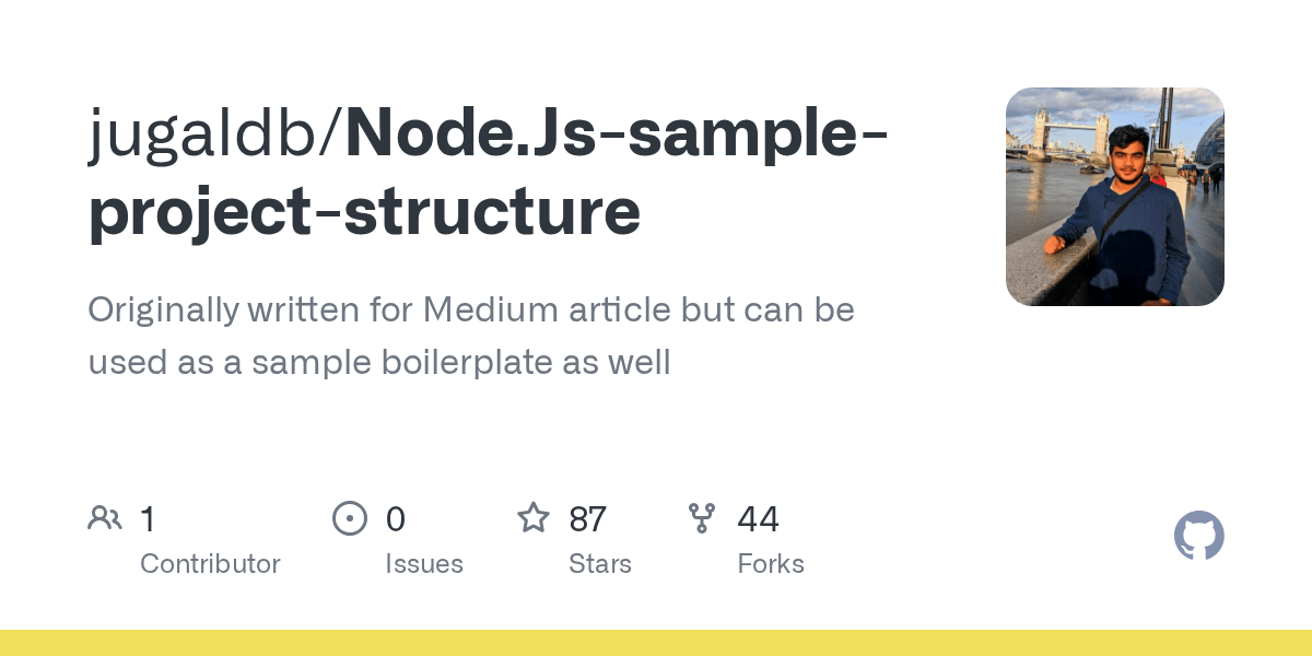 Node.Jssampleprojectstructure/package.json at main · jugaldb/Node.Js