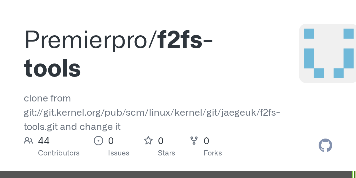 GitHub Premierpro/f2fstools clone from